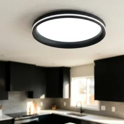 Plafoniere Moderne-Fabas Luce Plafoniera nera led isy per cucina moderna