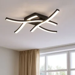 Plafoniere Moderne-Selezionato da Mazzolaluce Plafoniera nera led 20w 4000k per soggiorno