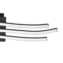 Plafoniere Moderne-Eglo Plafoniera nera led 21w 3000k per soggiorno roncade