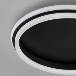 Plafoniere Moderne-Selezionato da Mazzolaluce Plafoniera nera led 60w 3000k tonda per soggiorno moderno