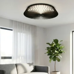 Plafoniere Moderne-Selezionato da Mazzolaluce Plafoniera nera moderna led dimmerabile con telecomando app