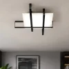 Plafoniere Moderne-Top Light Plafoniera nera moderna per cucina cross rettangolare