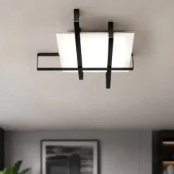 Plafoniere Moderne-Top Light Plafoniera nera moderna per cucina cross rettangolare