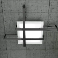 Plafoniere Moderne-Top Light Plafoniera nera moderna per cucina cross rettangolare