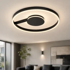 Plafoniere Moderne-Selezionato da Mazzolaluce Plafoniera nera moderna rotonda 60 cm led 48w cct 2700k 3000k 4000k dimmerabile