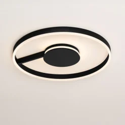 Plafoniere Moderne-Selezionato da Mazzolaluce Plafoniera nera moderna rotonda 60 cm led 48w cct 2700k 3000k 4000k dimmerabile