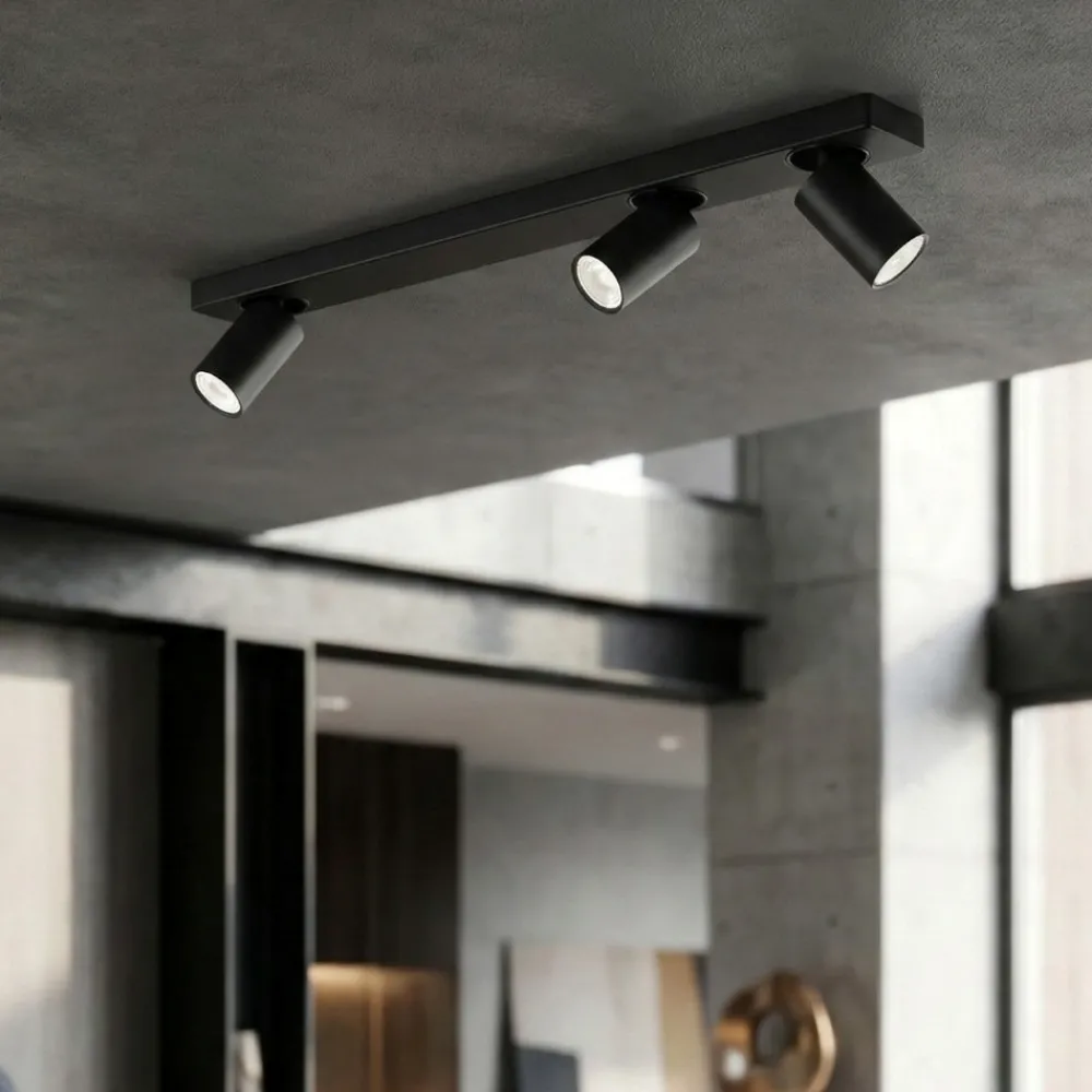 Plafoniere Moderne-Perenz Illuminazione Plafoniera nera oddy perenz spot cilindri orientabili