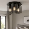 Plafoniere Moderne-Selezionato da Mazzolaluce Plafoniera nera per camera da letto vetri fume trasparente