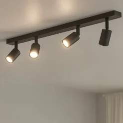 Plafoniere Moderne-Top Light Plafoniera nera per cucina 4 faretti orientabili toplight