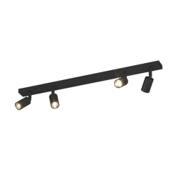 Plafoniere Moderne-Top Light Plafoniera nera per cucina 4 faretti orientabili toplight