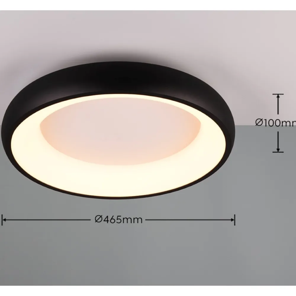 Plafoniere Moderne-Selezionato da Mazzolaluce Plafoniera nera rotonda 46cm led 29w dimmerabile per cucina