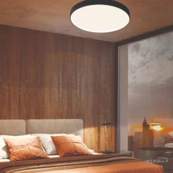 Plafoniere Moderne-Selezionato da Mazzolaluce Plafoniera nera rotonda 50cm 40w 2700k 3300k 4000k led dimmerabile moderna