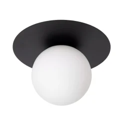 Plafoniere Moderne-Selezionato da Mazzolaluce Plafoniera nera sfera di vetro bianco moderna
