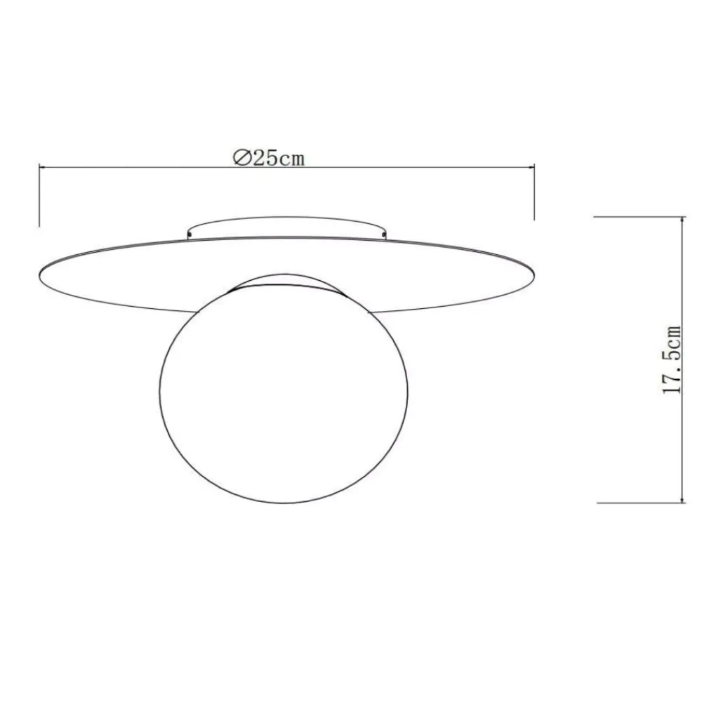 Plafoniere Moderne-Selezionato da Mazzolaluce Plafoniera nera sfera di vetro bianco moderna