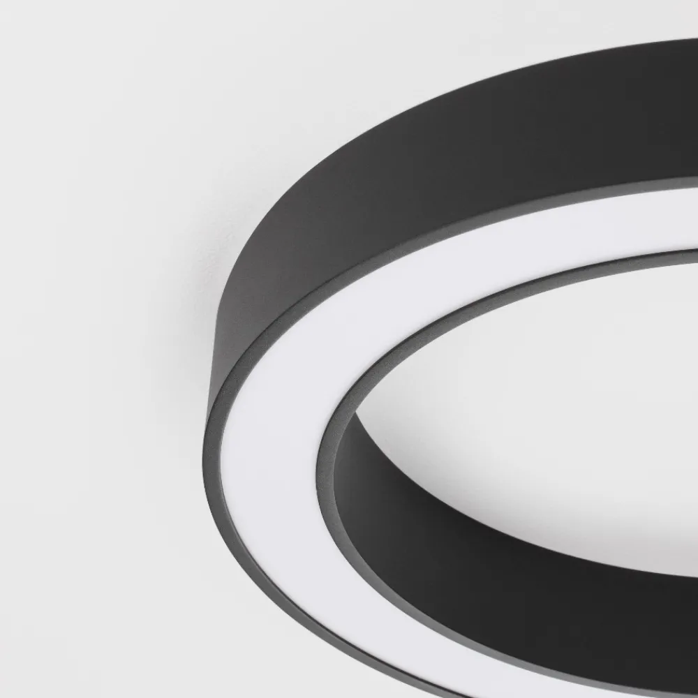 Plafoniere Moderne-Selezionato da Mazzolaluce Plafoniera nera tonda 80 cm moderna led cct 59w dimmerabile 2700k a 4000k telecomando app