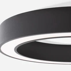 Plafoniere Moderne-Selezionato da Mazzolaluce Plafoniera nera tonda 80 cm moderna led cct 59w dimmerabile 2700k a 4000k telecomando app