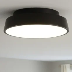 Plafoniere Moderne-IsyLuce Plafoniera nera tonda led 3000k 4000k