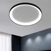 Plafoniere Moderne-Vivida International Plafoniera nera vivida lifering-r tonda led 60w 3000k 4000k dimmerabile