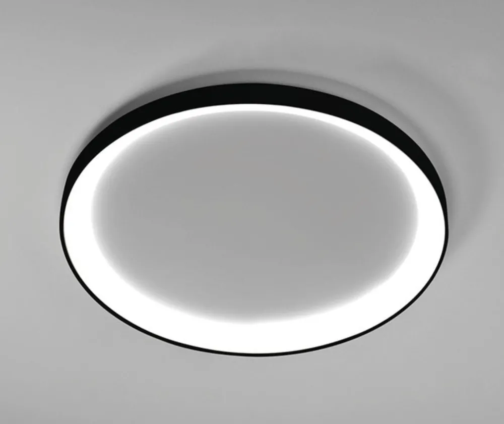 Plafoniere Moderne-Vivida International Plafoniera nera vivida lifering-r tonda led 60w 3000k 4000k dimmerabile