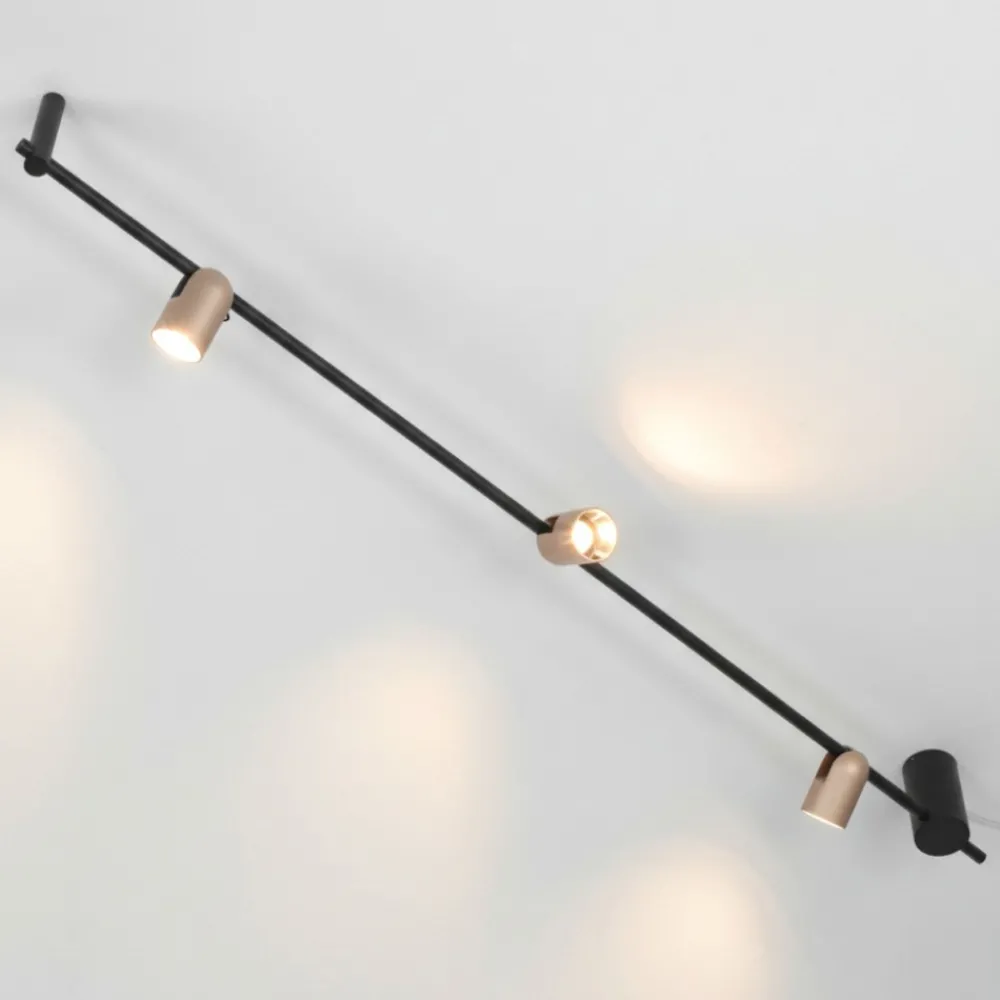 Plafoniere Moderne-Selezionato da Mazzolaluce Plafoniera nero marrone con faretti orientabili led 21w 3000k dimmerabile
