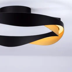 Plafoniere Moderne-Selezionato da Mazzolaluce Plafoniera nero oro design moderna per soggiorno