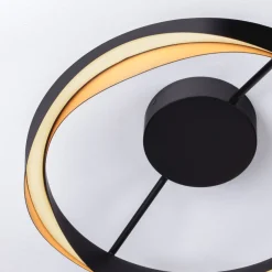 Plafoniere Moderne-Selezionato da Mazzolaluce Plafoniera nero oro design moderna per soggiorno
