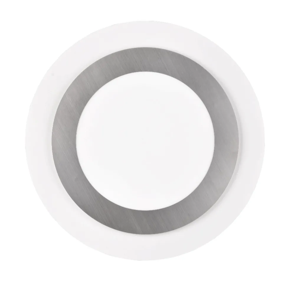 Plafoniere Moderne-Selezionato da Mazzolaluce Plafoniera nickel rotonda led 2700k a 6500k moderna con telecomando