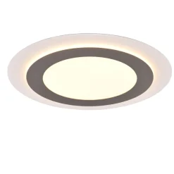 Plafoniere Moderne-Selezionato da Mazzolaluce Plafoniera nickel rotonda led 2700k a 6500k moderna con telecomando
