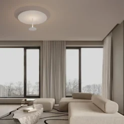 Plafoniere Moderne-Selezionato da Mazzolaluce Plafoniera nina moderna bianca led 15w 3000k dimmerabile