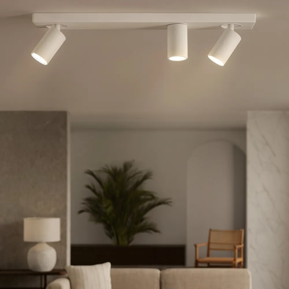 Plafoniere Moderne-Perenz Illuminazione Plafoniera obby perenz bianca con tre spot orientabili