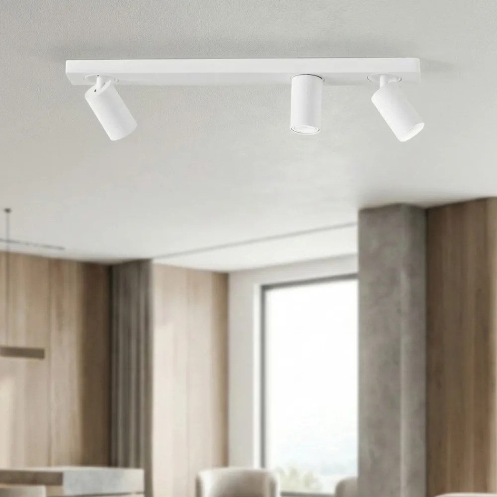 Plafoniere Moderne-Perenz Illuminazione Plafoniera obby perenz bianca con tre spot orientabili