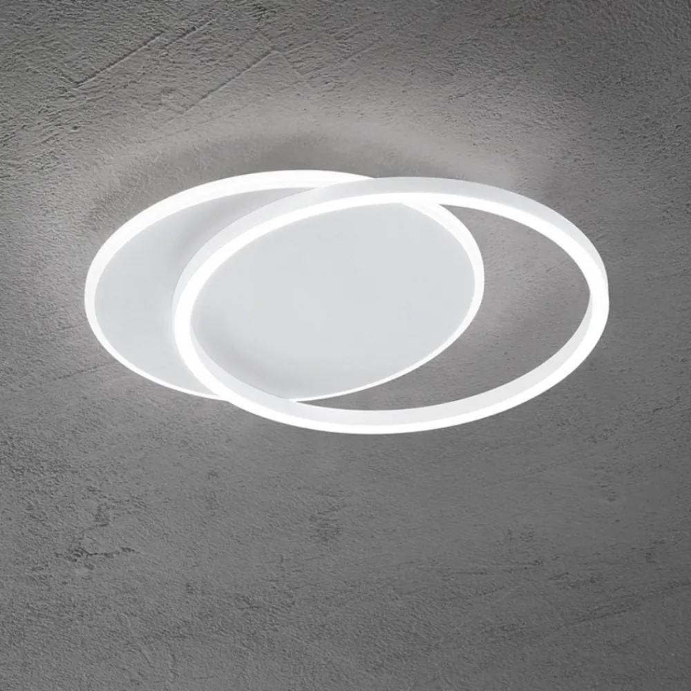 Plafoniere Moderne-Perenz Illuminazione Plafoniera orbit bianca design moderna led 43w 3000k perenz