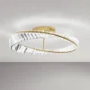 Plafoniere Moderne-Selezionato da Mazzolaluce Plafoniera oro con cristalli led 3500k per camera da letto