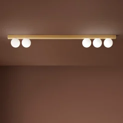 Plafoniere Moderne-Perenz Illuminazione Plafoniera oro con sfere per salotto moderno snooky perenz