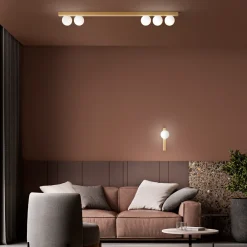 Plafoniere Moderne-Perenz Illuminazione Plafoniera oro con sfere per salotto moderno snooky perenz