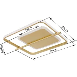 Plafoniere Moderne-Selezionato da Mazzolaluce Plafoniera oro design moderna led 3000k quadrata