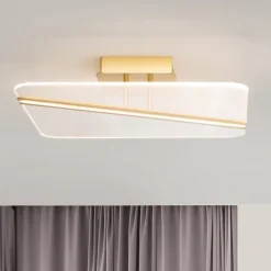 Plafoniere Moderne-Selezionato da Mazzolaluce Plafoniera oro led 33w 3000k per salotto contemporaneo