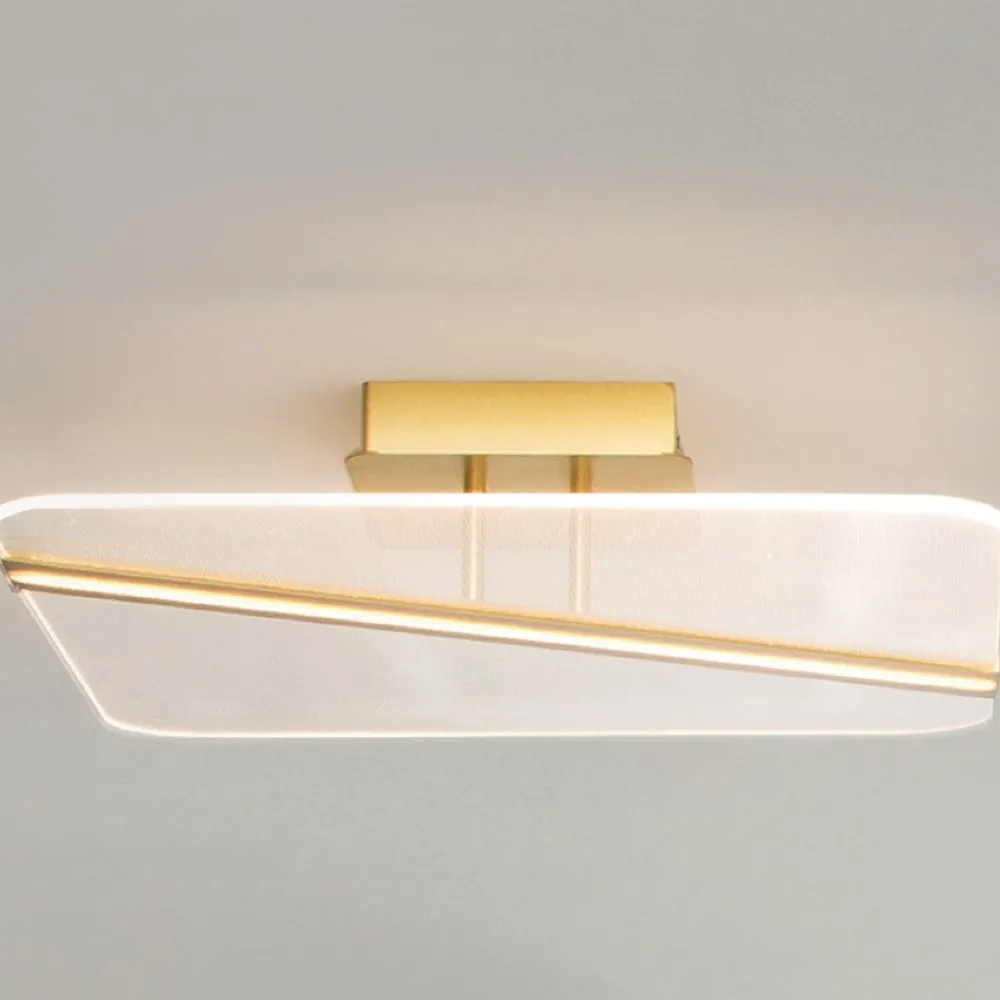 Plafoniere Moderne-Selezionato da Mazzolaluce Plafoniera oro led 33w 3000k per salotto contemporaneo