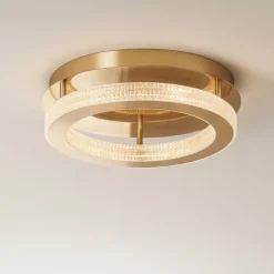 Plafoniere Moderne-Selezionato da Mazzolaluce Plafoniera oro per camera da letto led 40w 3000k dimmerabile