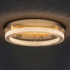 Plafoniere Moderne-Selezionato da Mazzolaluce Plafoniera oro per soggiorno cerchio led stile contemporaneo