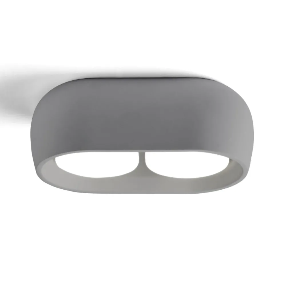 Plafoniere Moderne-Sforzin Illuminazione Plafoniera ovale da cucina sforzin mysia grigia