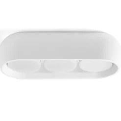 Plafoniere Moderne-Sforzin Illuminazione Plafoniera ovale moderna di gesso bianco sforzin mysia