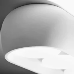Plafoniere Moderne-Sforzin Illuminazione Plafoniera ovale moderna di gesso bianco sforzin mysia