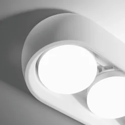 Plafoniere Moderne-Sforzin Illuminazione Plafoniera ovale moderna di gesso bianco sforzin mysia
