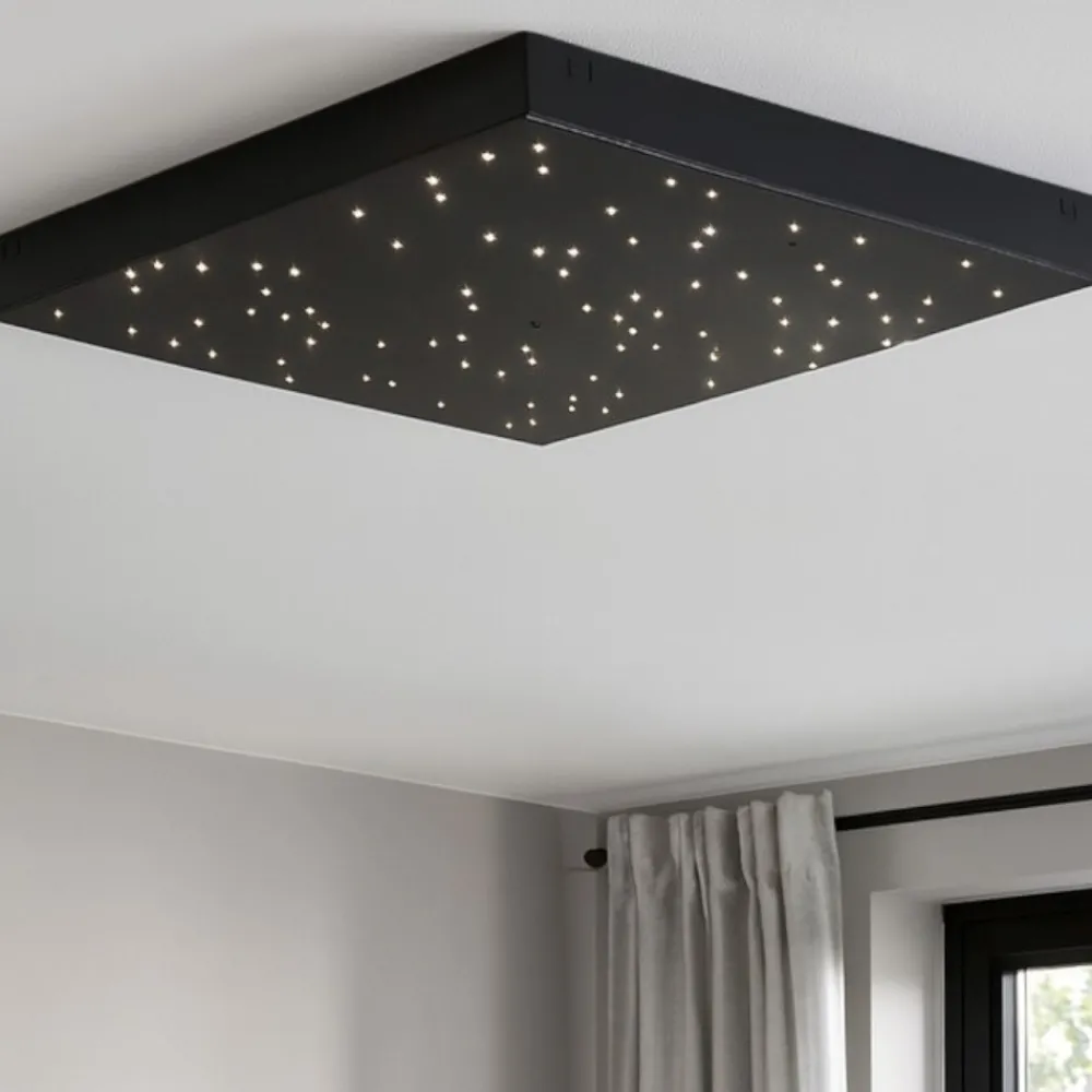 Plafoniere Moderne-Selezionato da Mazzolaluce Plafoniera pannello led cielo stellato nero 30x30