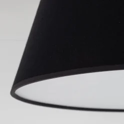 Plafoniere Moderne-Selezionato da Mazzolaluce Plafoniera per camera da letto cono di tessuto nero 38 cm