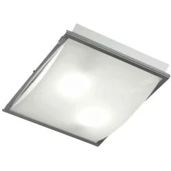 Plafoniere Moderne-Selezionato da Mazzolaluce Plafoniera per camera da letto in vetro bianco lucido cornice cromata
