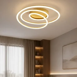 Plafoniere Moderne-Perenz Illuminazione Plafoniera per camera da letto oro spira perenz led 3000k