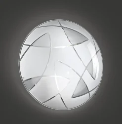Plafoniere Moderne-Perenz Illuminazione Plafoniera per camera da letto tonda vetro 40 cm decorato bianco fish perenz