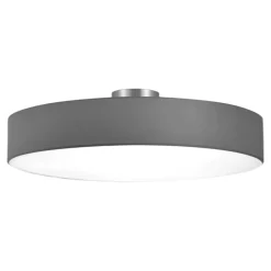 Plafoniere Moderne-Selezionato da Mazzolaluce Plafoniera per camera da letto cilindro grigio di tessuto